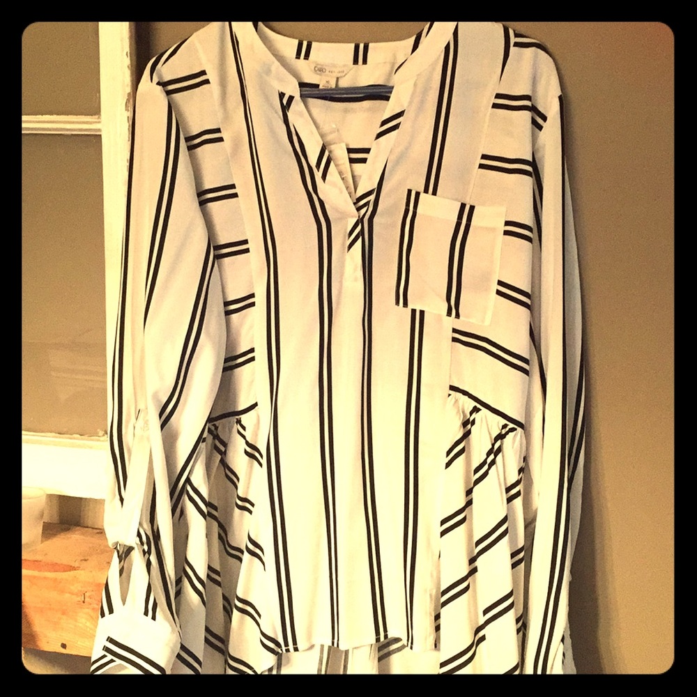 White and black blouse